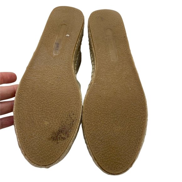 Clara Duran Reversible sequin espadrilles size 39 9 US Spain White gold leather - Picture 10 of 12